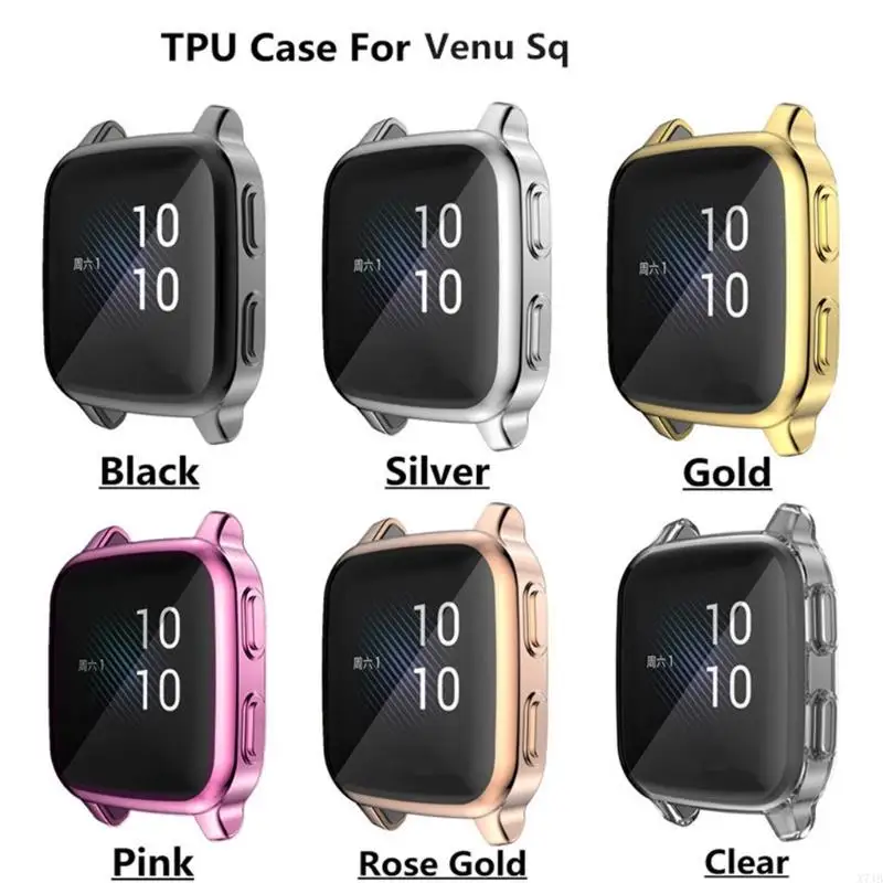 X7JB TPU for Smart Watch Protective TPU Cover Anti-Scratch Shockproof Bumper Cover Compatible For Venu SQ