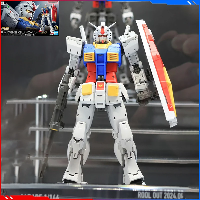 Bandai 1/144 Mobile Suit Gundam Anime Figure RG RX-78-2 Ver.2.0 Action Figure Assembly Children Toys 2024 New Birthday Gift