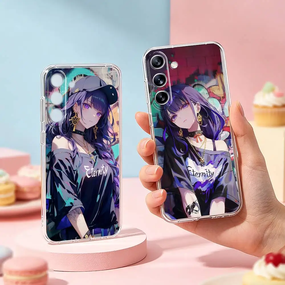 

Game Character R-Raiden Shogun Phone Case For Samsung Galaxy A91,80,73,72 ,71,53,52,32 ,31,22,21s,20,Transparent Soft Case