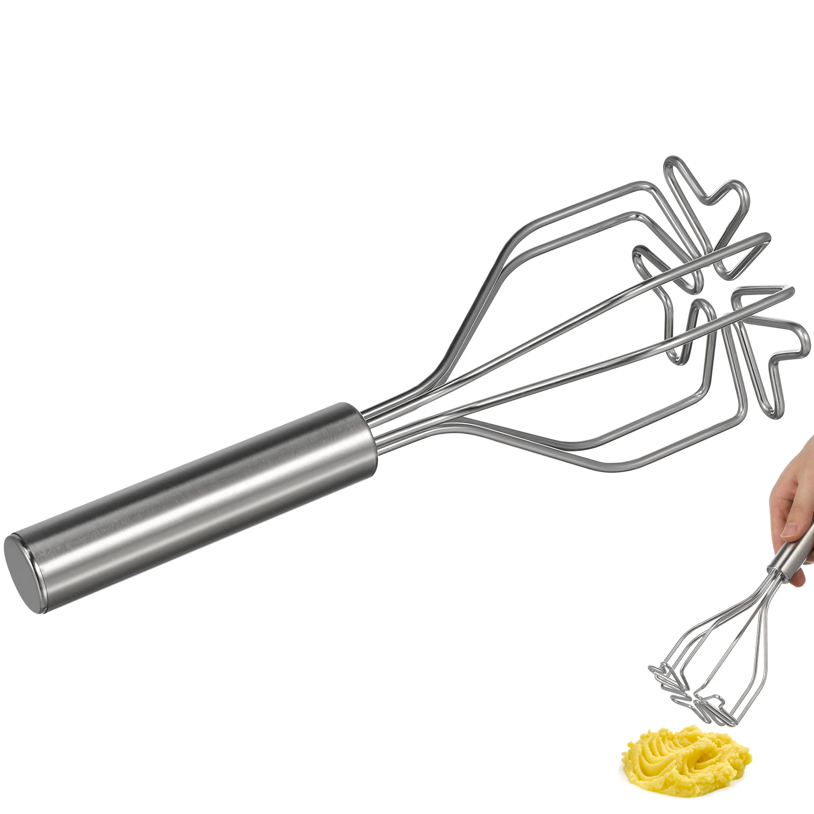 

Professional Grade Potato Crusher Stainless Steel Masher for Mashing Potatoes Pumpkin Carrot Beans Avocado Root Vegetables