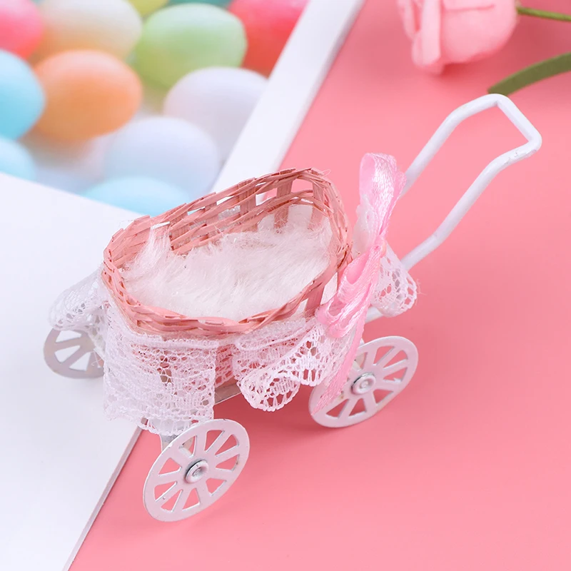 1Pc 1:12 Dollhouse Miniature Baby carriage Model Doll House Accessories toy