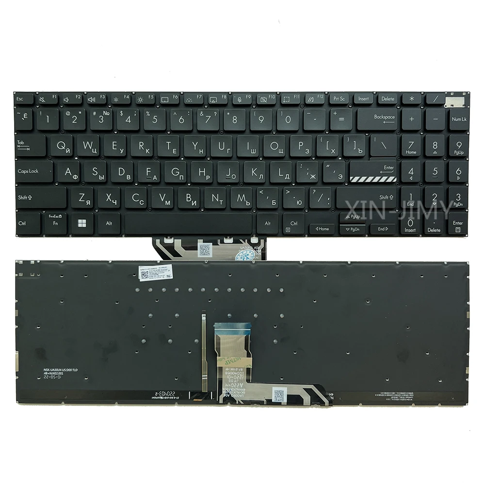 M6500 Russian Backlit Keyboard for Asus Vivobook M6500R M6500Q M6500QE M6500XV M6500RC M3500 M3500Q M3500QA X3500 X3500PA D3500