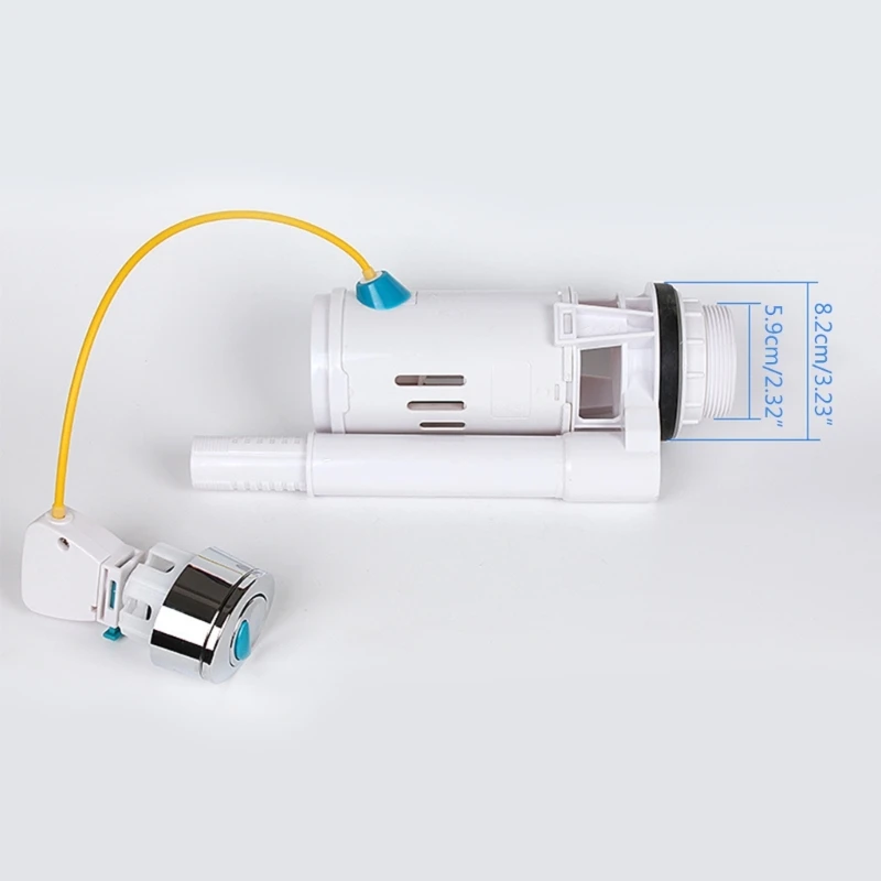 Side-Press Double Flush Drain Valves Komponen Tangki Toilet untuk Debit Air Drop Shipping