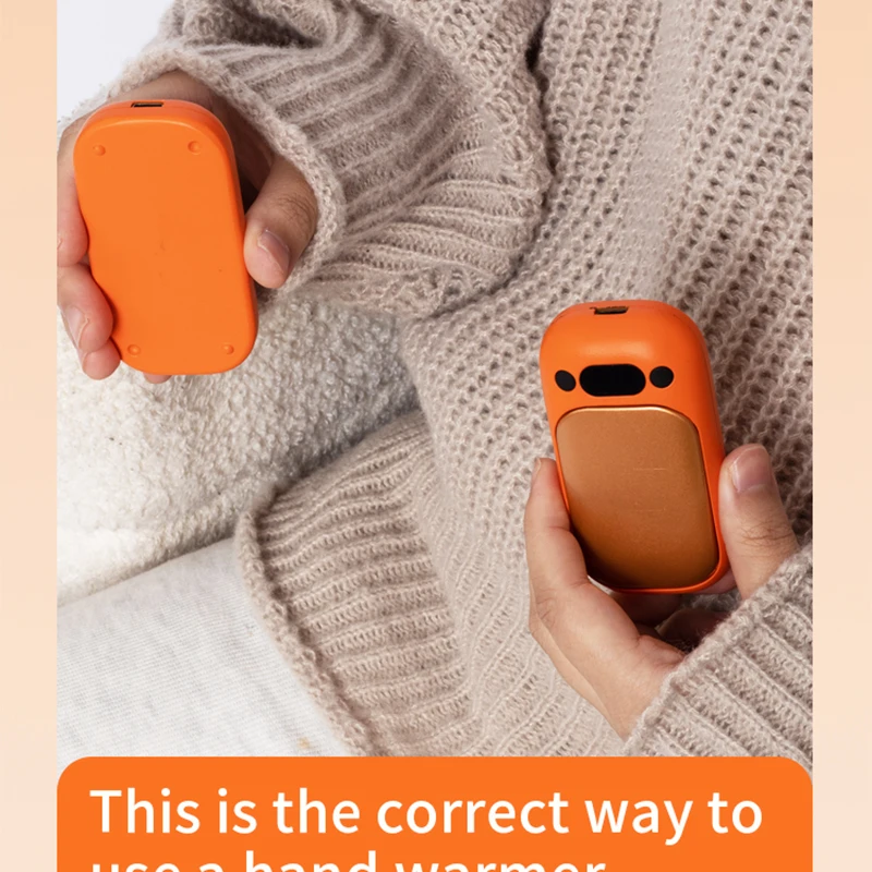 Magnetic Hand Warmer Rechargeable - 4 Colors (Orange/Pink/White/Black) Fast Heating 2-in-1 Pocket Heater for Winter Outdoor