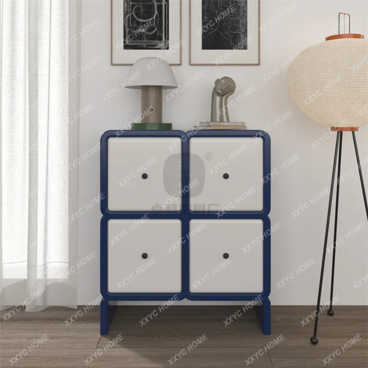 Cream four-bucket drawer cabinet paint bedroom storage cabinet storage multi-layer solid wood home entrance cabinet