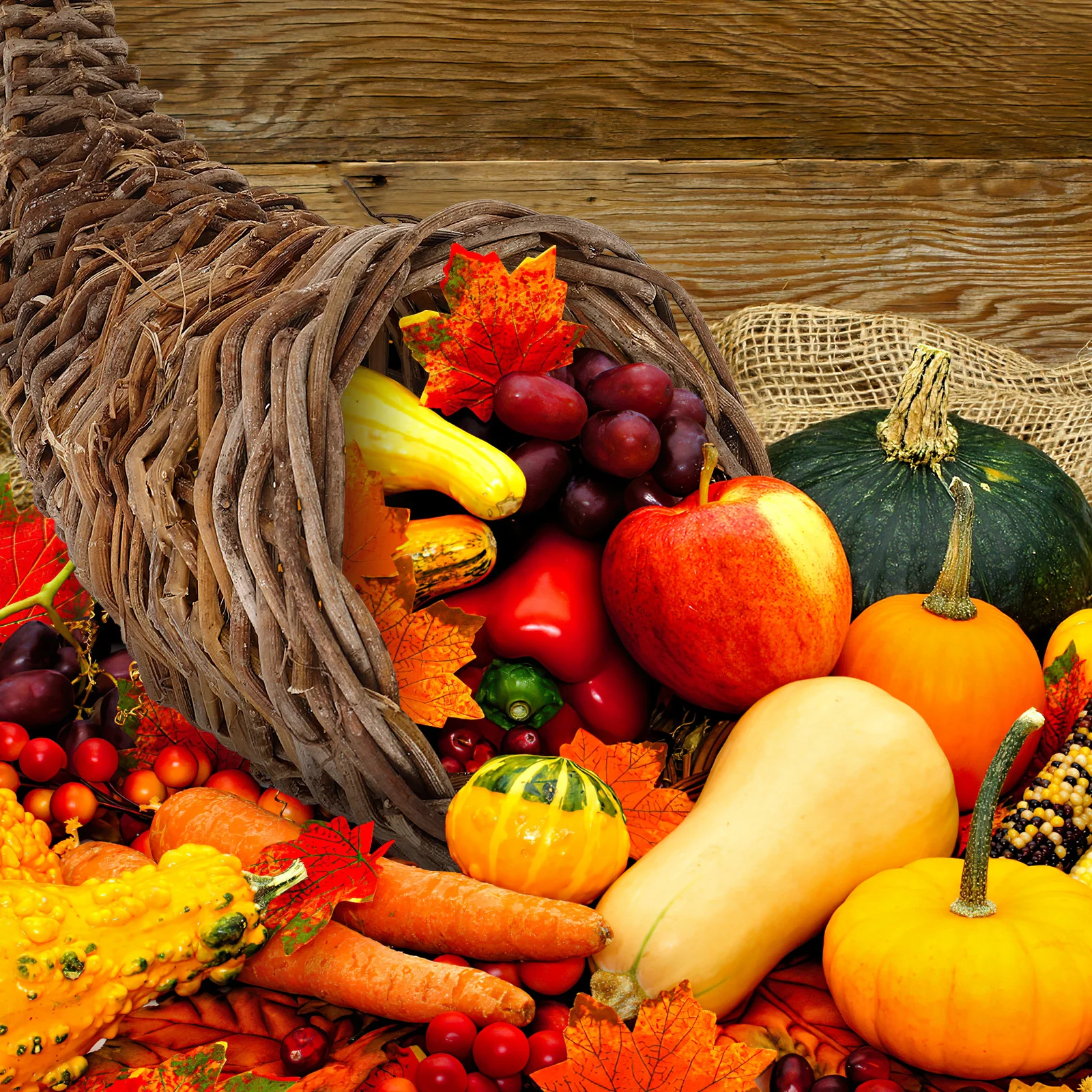 

Rattan Cornucopia Basket Hand Woven Storage Basket for Fruit Bread Snack Multifunction Kitchen Household Organizer