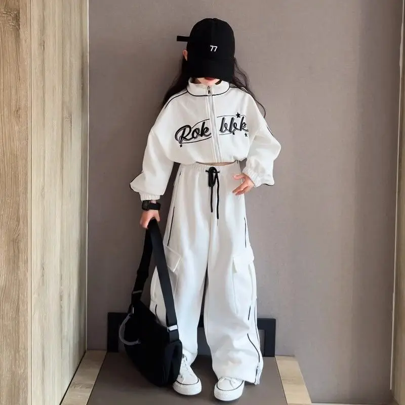 Children\'s Cardigan Jacket and Trousers 2-Piece Set  Stylish Korean CasualsuitSpring Autumn New Arrival Youth Fashion Outfit