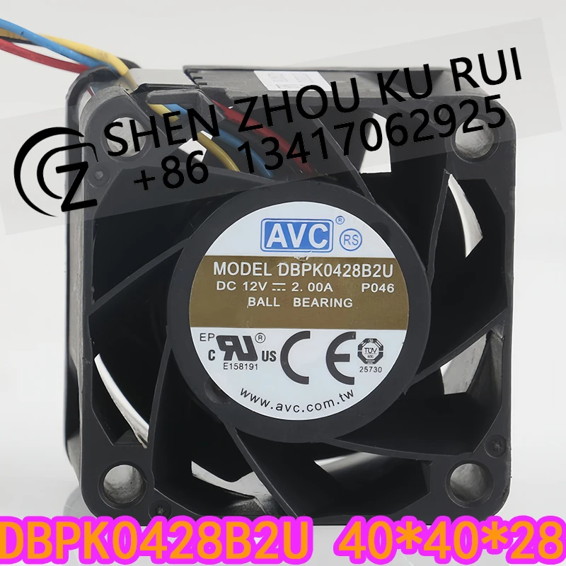 

AVC 4CM Server Dual ball bearings 12V 2.00A 4028 Large air volume Violent DBPK0428B2U cooling fan