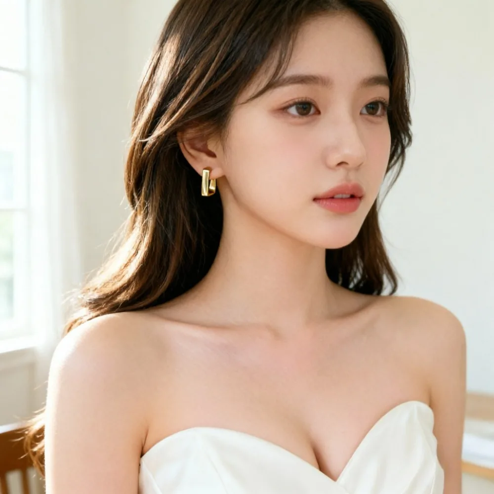 New Geometric U-shaped Hoop Earrings for Women Fashion Trend Simple Temperament Earrings Female Korean Jewelry Accessories Gifts