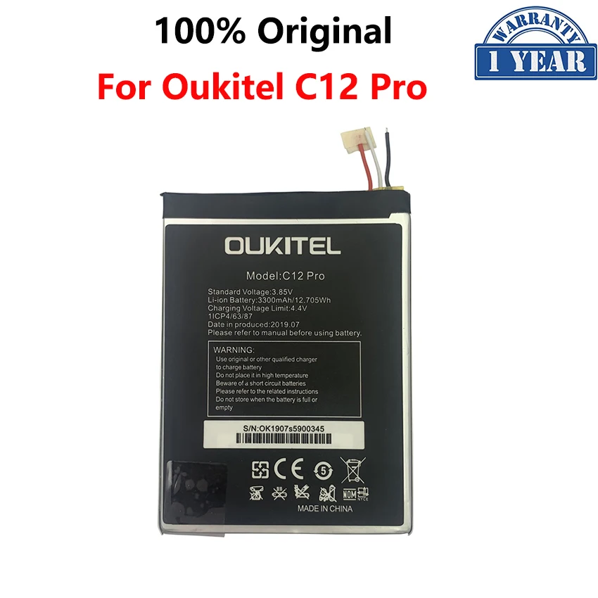 

100% Original Oukitel C12 Pro Battery High Capacity 3300mAh Battery Backup Replacement for Oukitel C12Pro Smart Phone