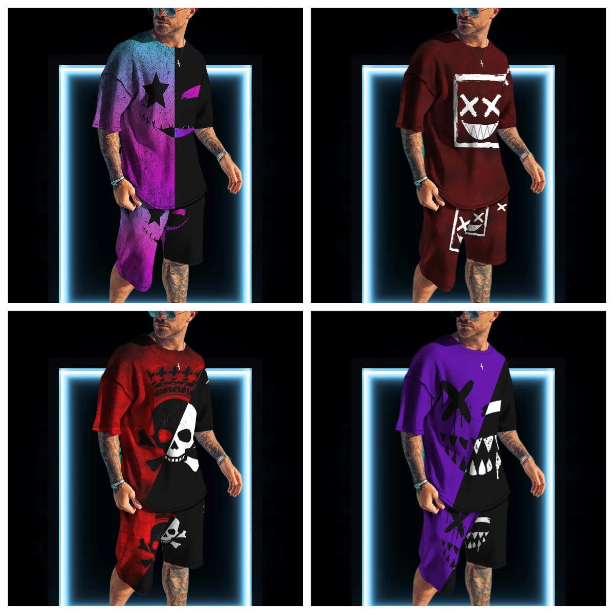 

New 2025/26 Men's Sportswear Trend Men Sets Tracksuits Clothing Casual Shorts+tshirts Set Sweat Suits Summer Tracksuit Men Sets