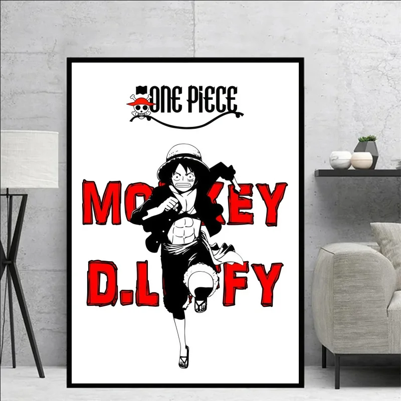 Anime One Piece Luffy Peripherals Posters Art Wall Canvas Painting for Kids Bedroom Decor Gifts Unframed Canvas Print HD Poster