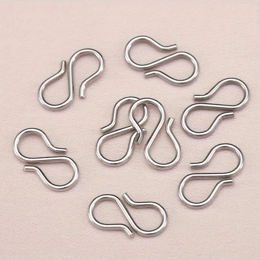 1/5/10/20/50/100pcs S-shaped stainless steel necklace clasps, bracelet end clasps, connecting clasps, jewelry-making supplies Lo