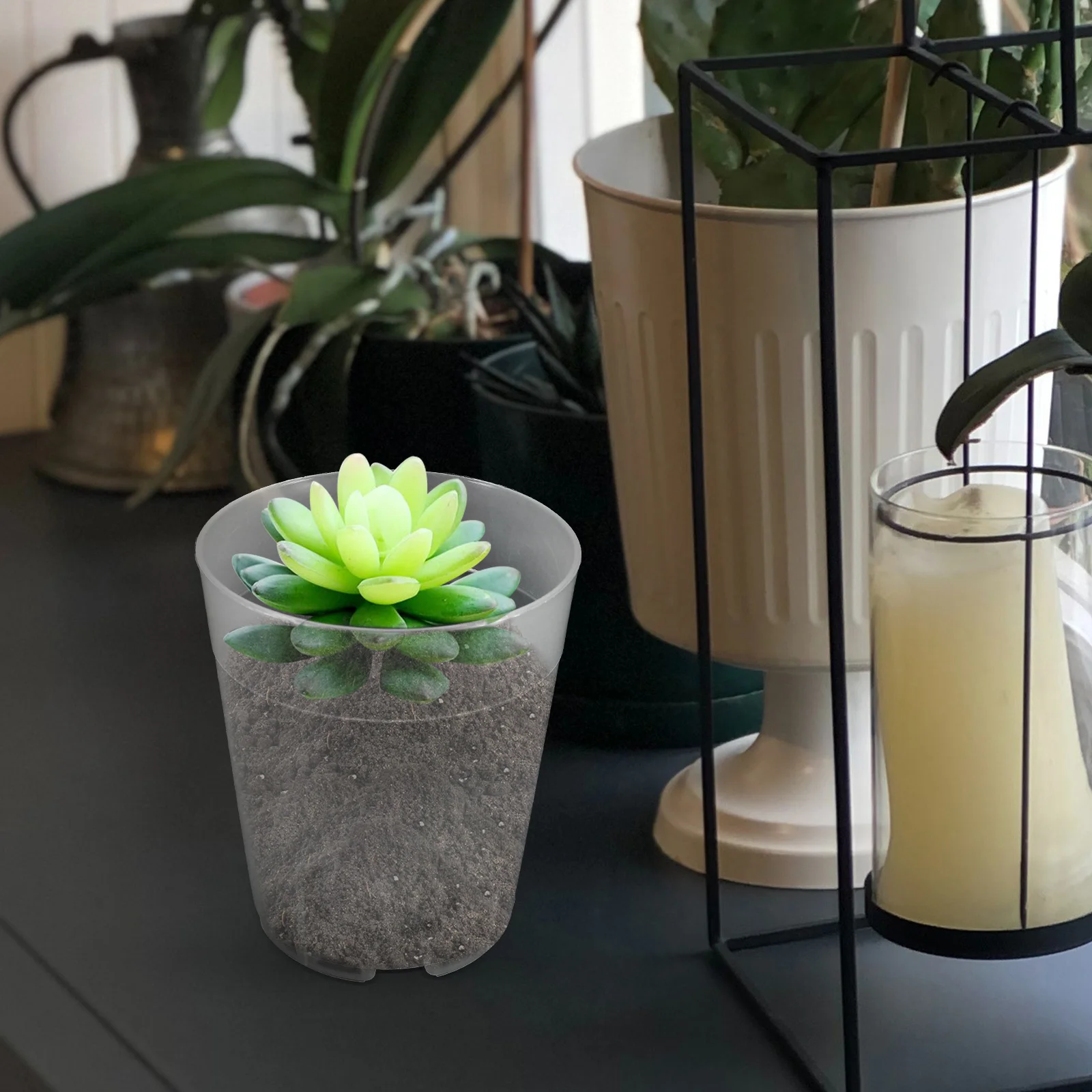 

10pcs Plastic Nursery Flowerpots With Drainage Holes Durable Lightweight For Garden Indoor Outdoor Planting Reusable