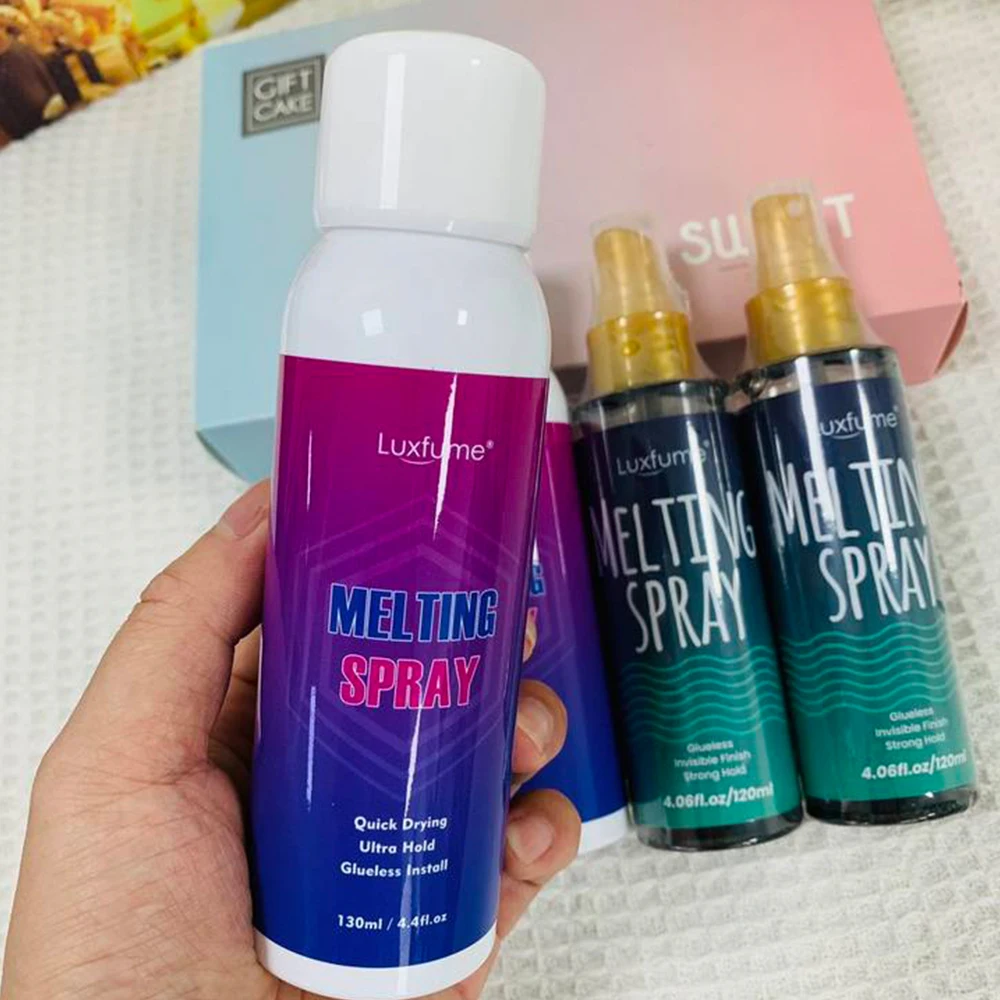 Melting Spray For Lace Wigs Glueless Install Waterproof Quick Drying Wig Melting Spray Ultra Hold Hair Adhesive For Hairline