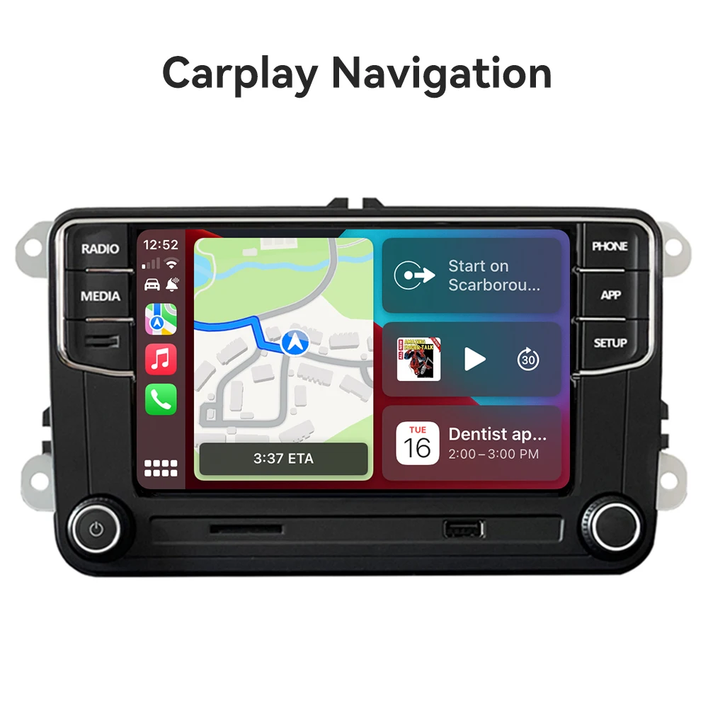 TOPSOURCE Factory RCD360 Carplay Car Radio Car Gps Stereo Audio ForVW Golf 5 6 MK5 MK6 Polo for Passat B6 B7 CC Tiguan Touran