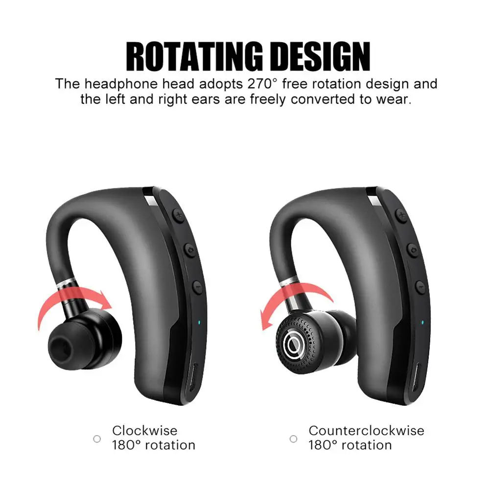 V9 Bluetooth-compatible Headset Wireless Hands-free Noise Control Stereo Music Earphone With Microphone
