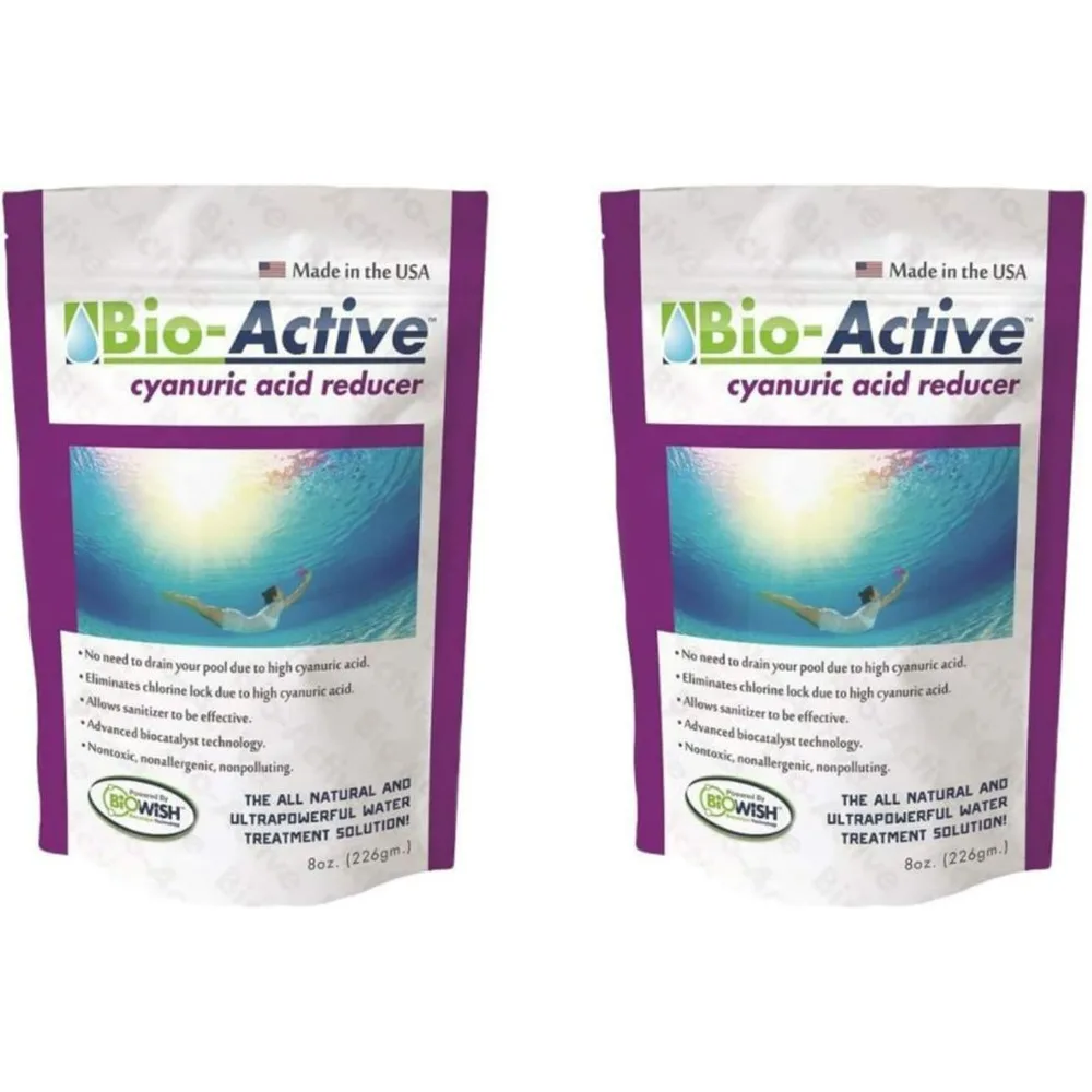 

Bio-Active BA-CAR-08 8 Ounces 2 Pack Cyanuric Acid Reducer - Non Polluting Powder for Commercial Residential Pools