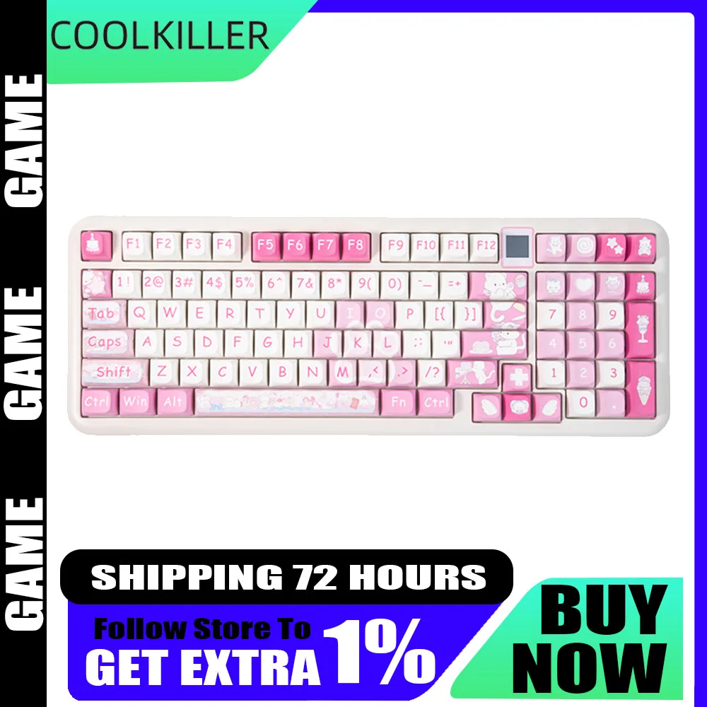 Coolkiller Rococo Mechanical Keyboard Three Mode E-sports Customized 2.4G Wireless Keyboard Hot Swap Game Pc Gamer Accessories