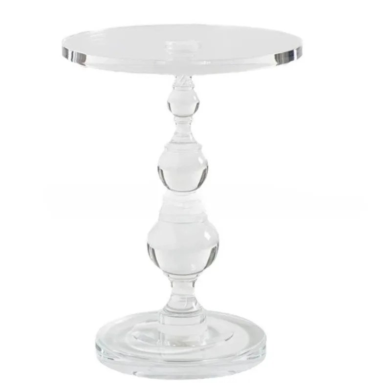 

Маленький круглый столик для мини-бара, модный прозрачный столик с кристаллическим краем