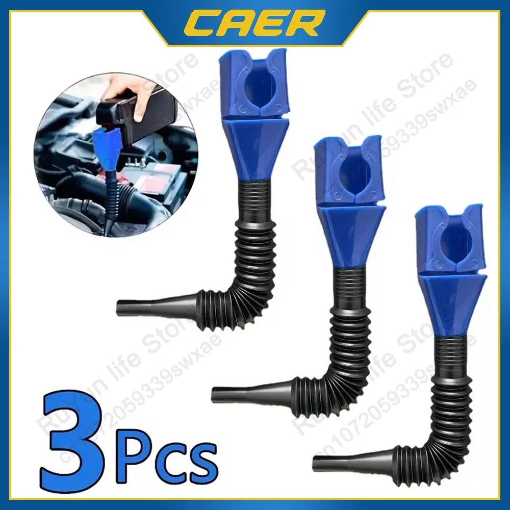 3Pcs Motorcycle Refueling Funnel Telescopic Car Engine Oil Gasoline Filter Transfer Foldable Plastic Funnels Auto Accessories