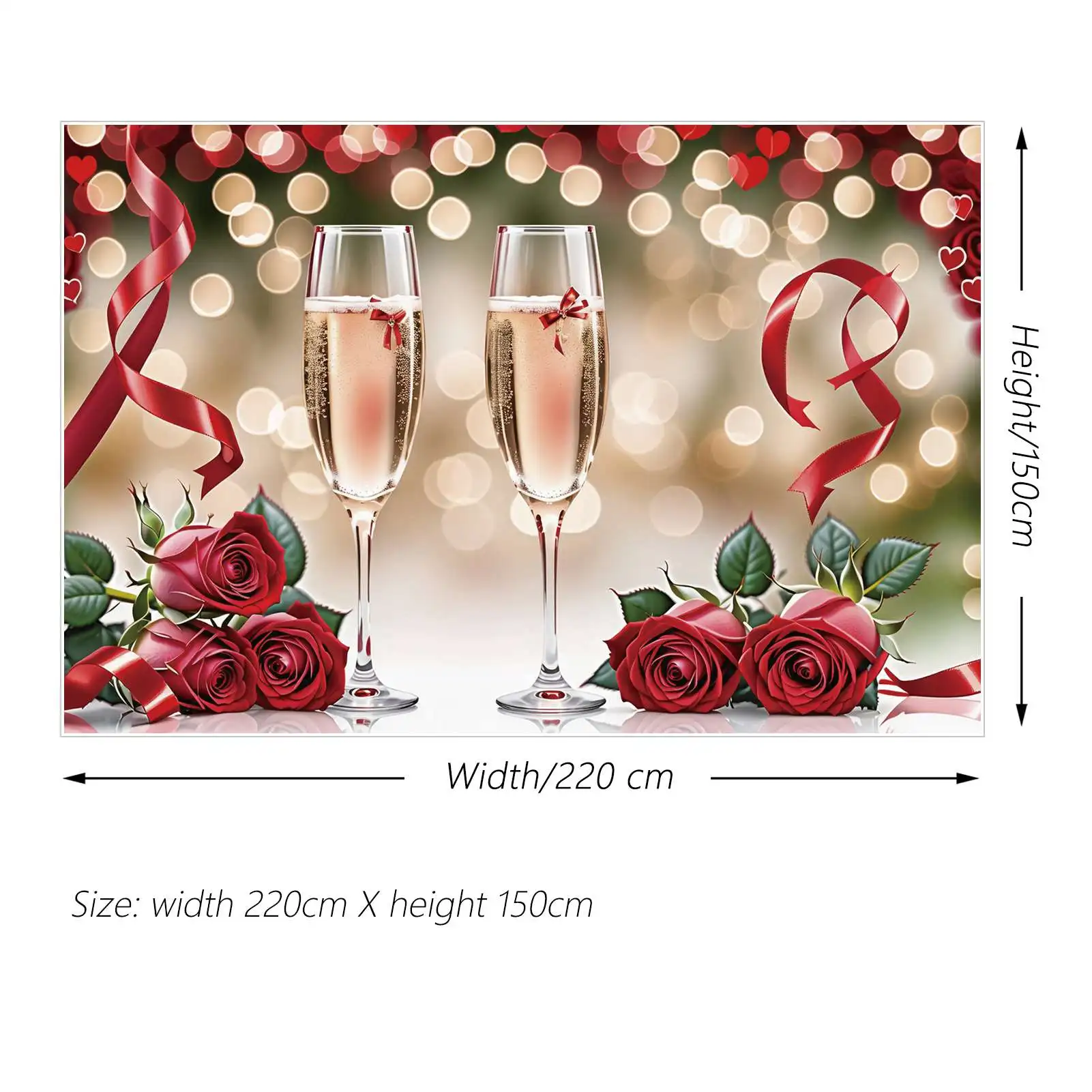 MOON.QG Backdrop Happy Valentine's Day Banner February 14 Background Women Birthday Wedding Anniversary Studio Photography Props