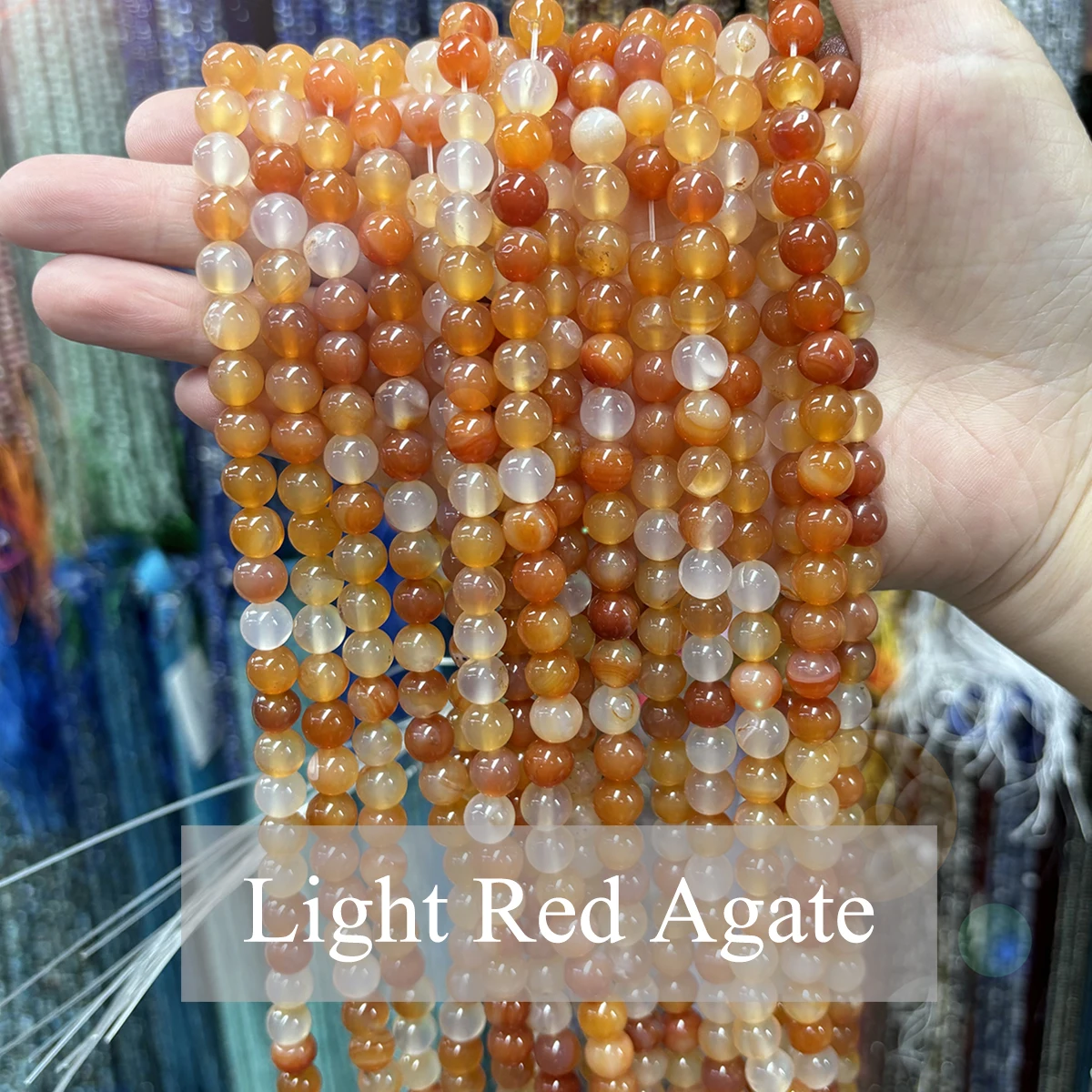 

Светло-красные бусины из натурального агата, 4, 6, 8, 10 мм, круглые, россыпью, для изготовления ювелирных изделий, браслетов, ожерелий, поделок, целебные кристаллы