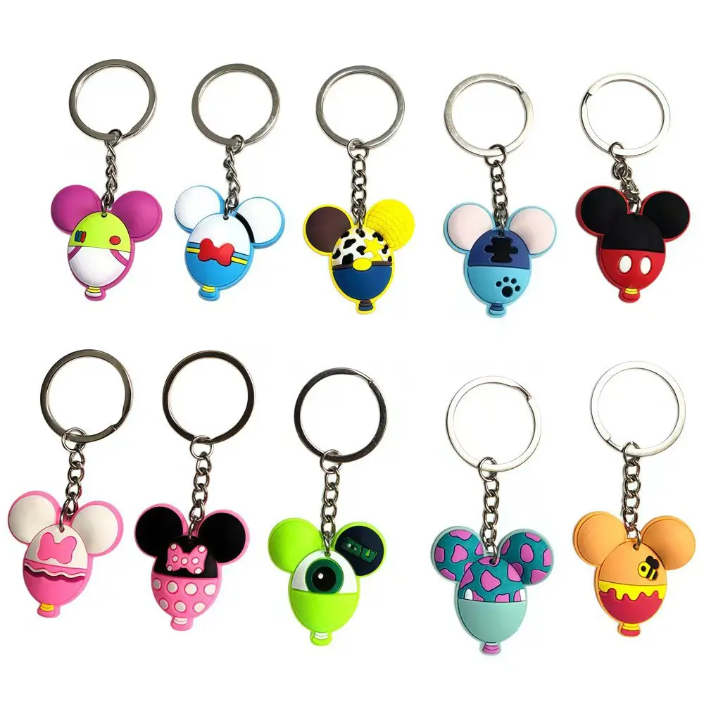 10pcs Disney Mickey,Buzz Lightyear, Monsters University Cute Cartoon Colorful Keychain  Accessories Luggage Accessories