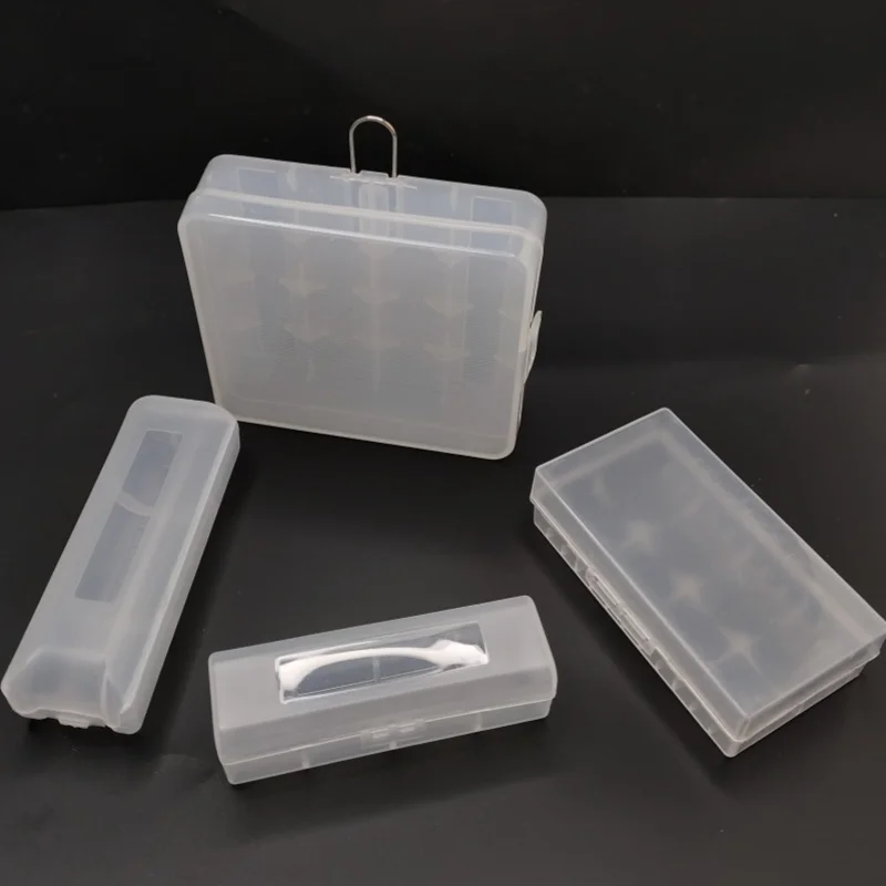 1PC Multi-size Plastic Matte White Battery Storage Box Transparent Protective Case for 18650/21700 Rechargeable Li-ion Batteries