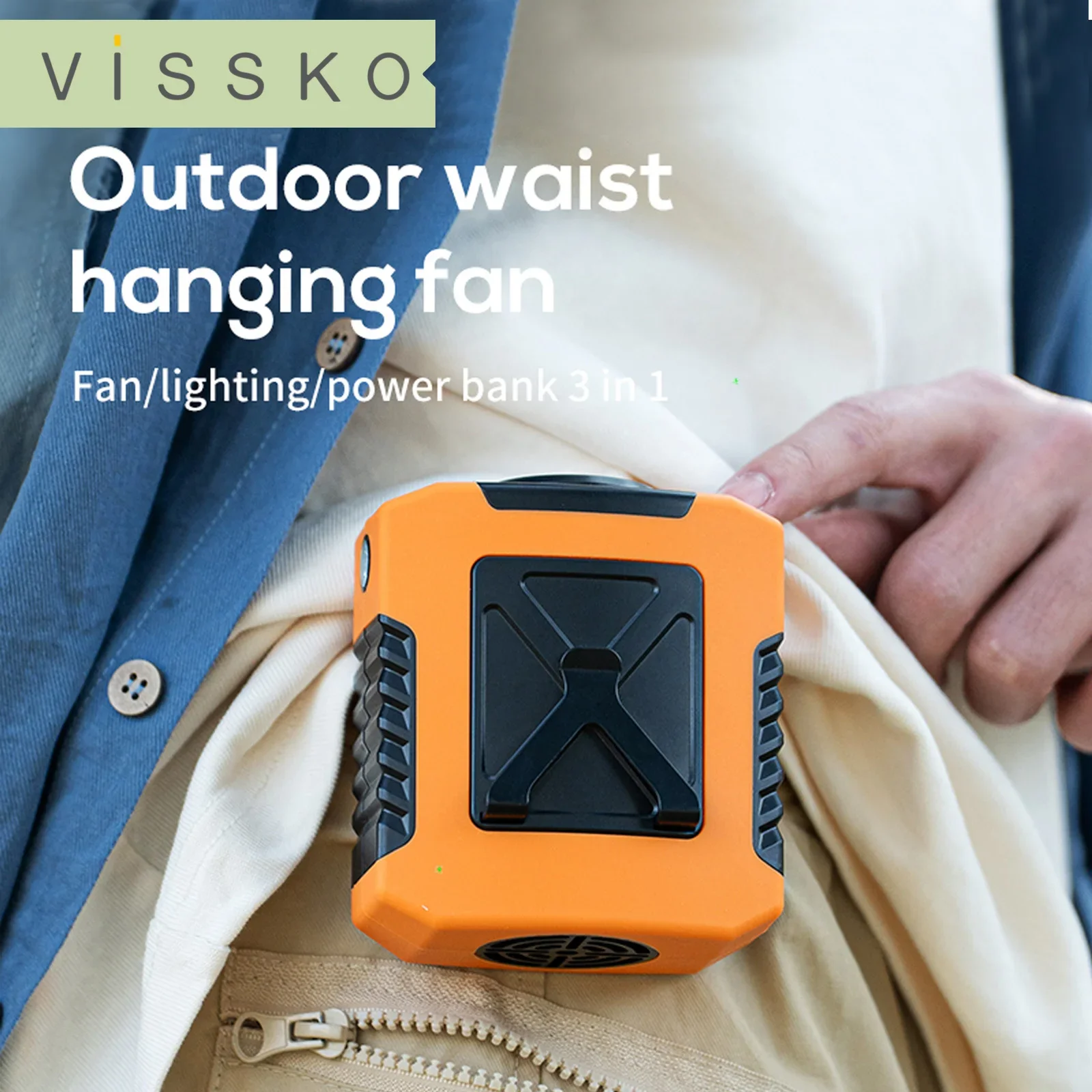 

8000mAh Neck/Waist Wearable Fan - USB Rechargeable Hands-Free Cooling for Hiking Running Outdoor Sports & Camping