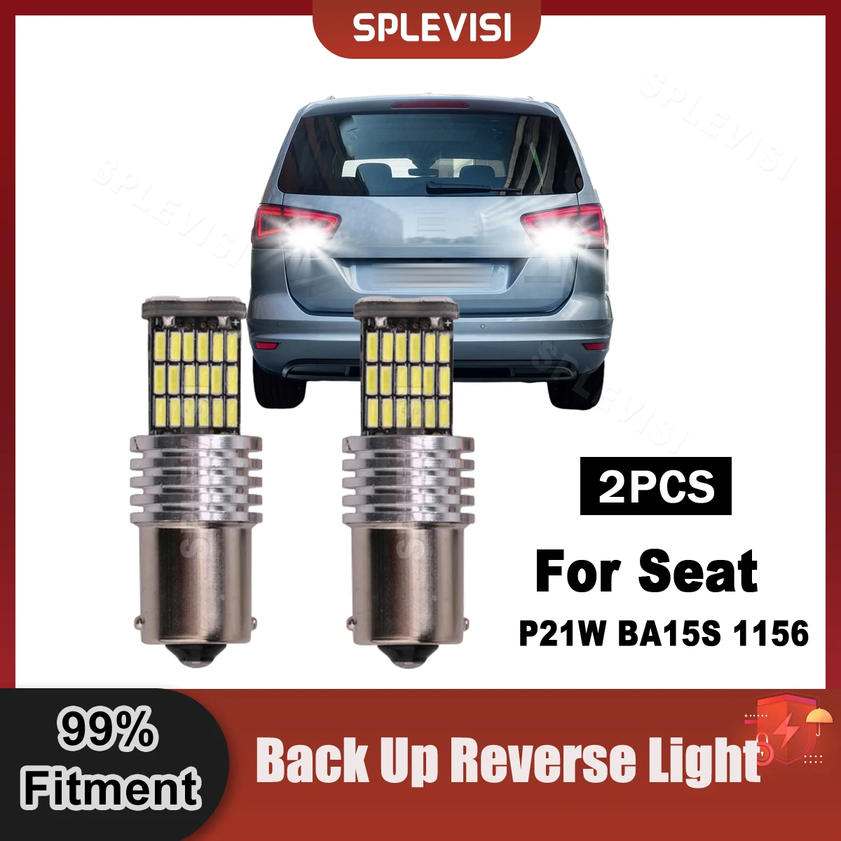 1 Pair LED Back-Up Light P21W BA15S 1156 For Seat Alhambra MK1 Altea Inca Arona Cordoba Ibiza MK2 MK3 6L 6K Leon 1M 1P Toledo