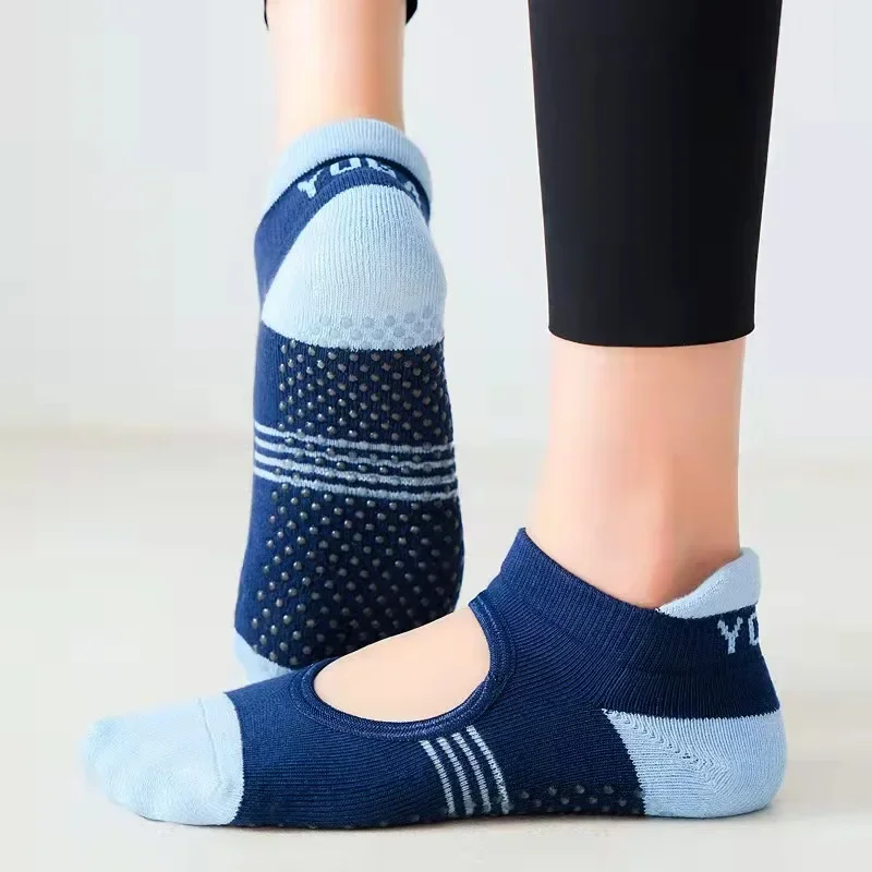 Pilates Socks Backless Breathable Cotton Dance Sports Socks Silicone Non-slip Professional Gym Fitness Indoor Workout Yoga Socks