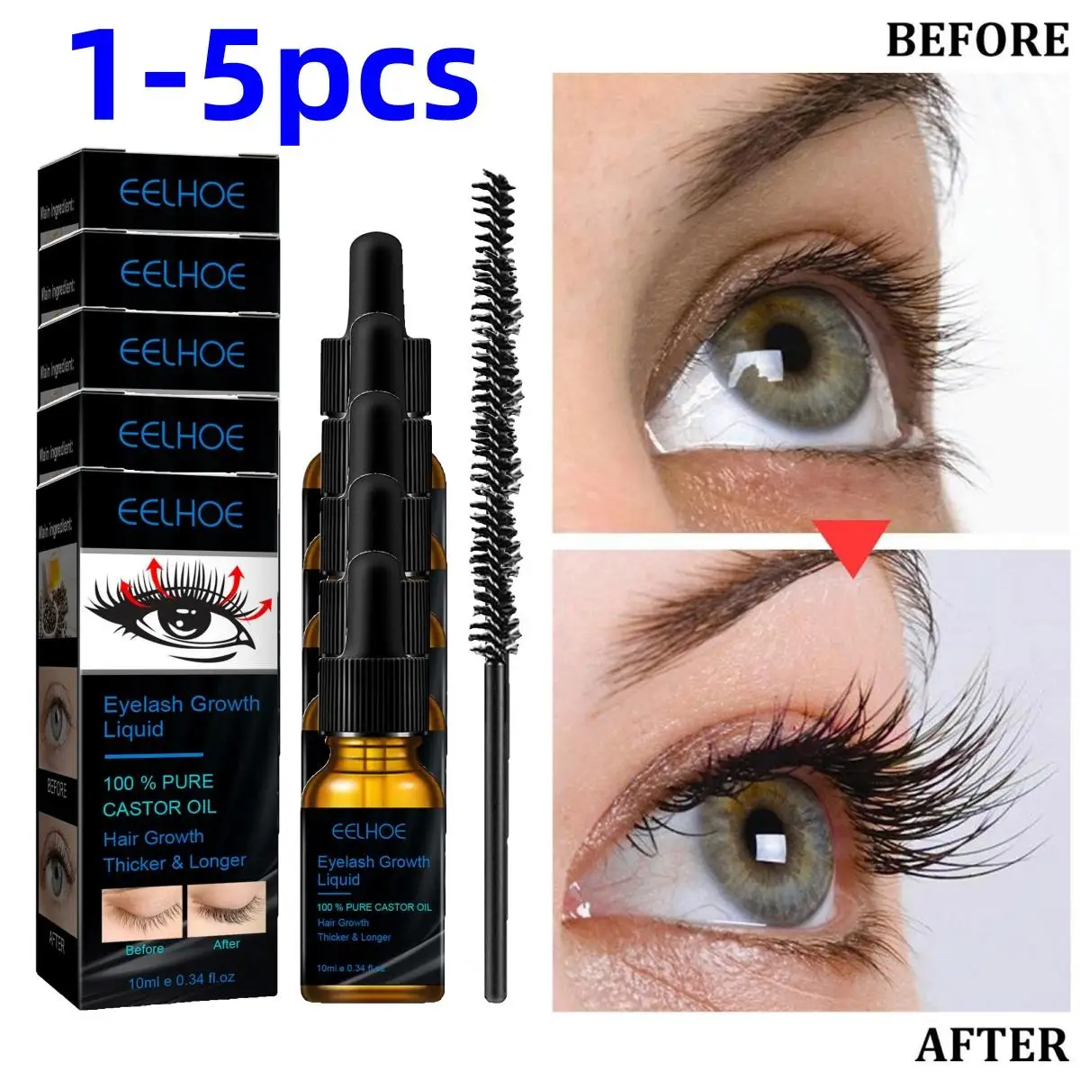 1-5 pezzi di olio di ricino mascara siero più lungo più spesso allungamento ciglia potenziatore forniture per il trucco