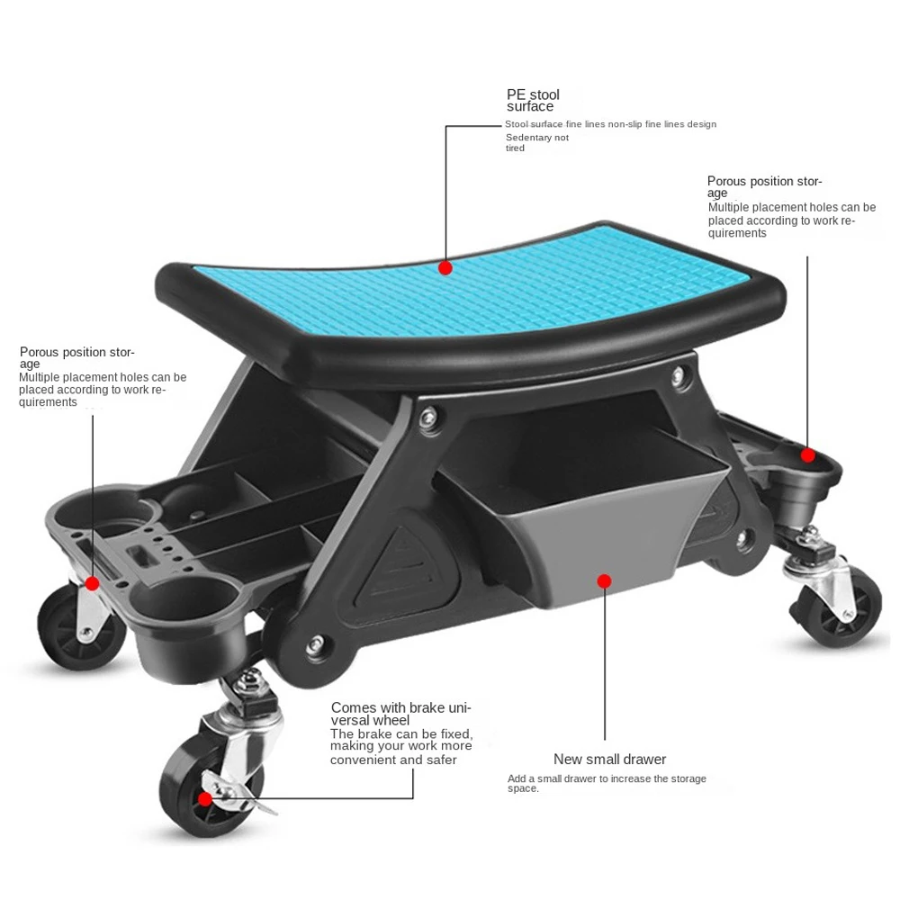 مقعد أدوات تجميل السيارة المتحرك مع صواني تخزين للأدوات #4