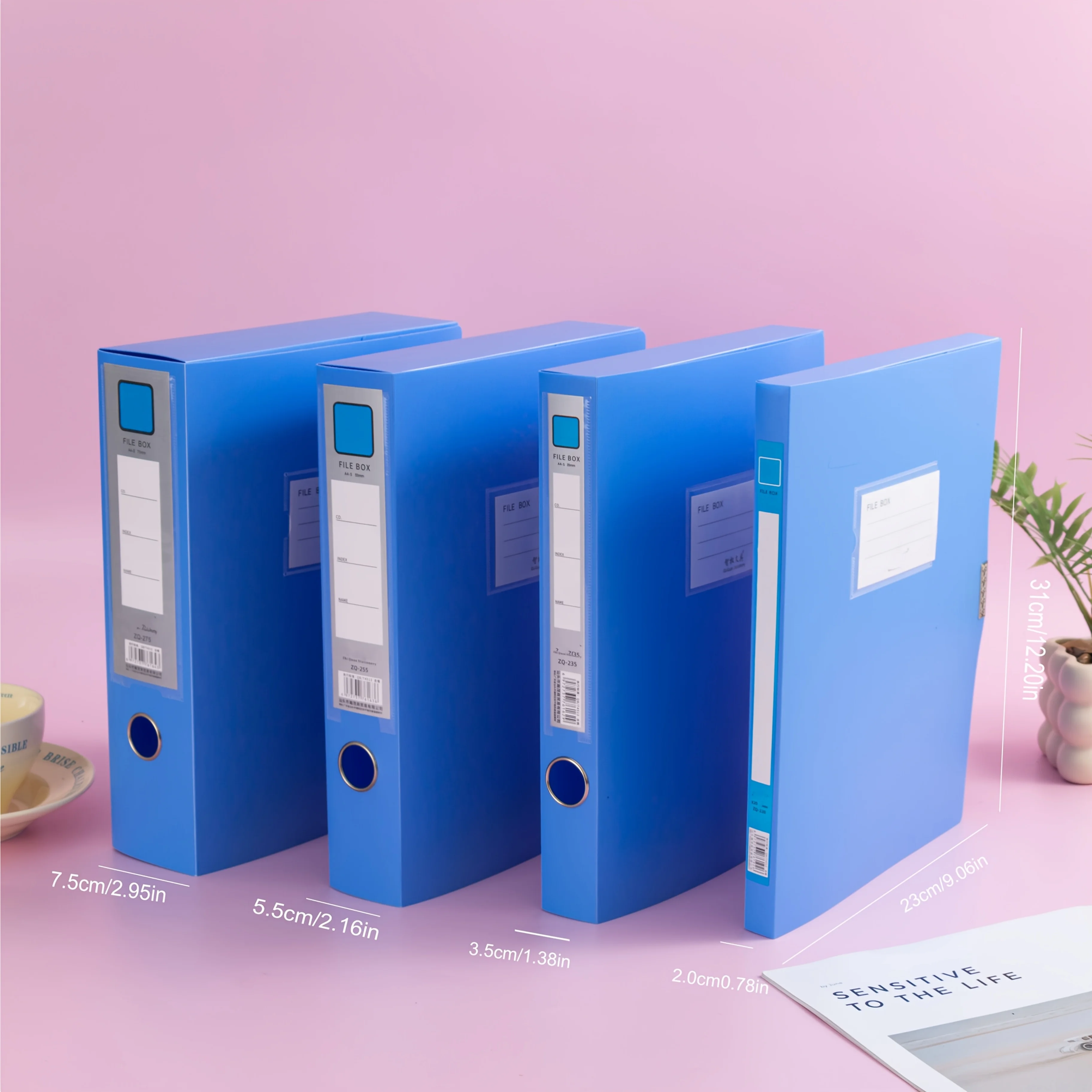 7pcs A4 File Boxes/Thickened Office Supplies/for Storing Documents, Accounting Vouchers, And Personnel Files/for Organizing