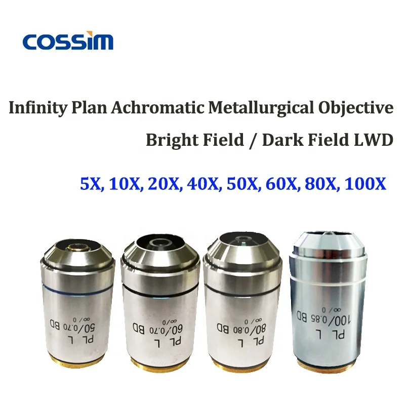 Long Working Distance Infinity-Corrected Microscope Objective Lens For BF/DF Metallurgical Microscope