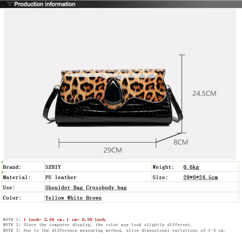 Luxury Designer Shoulder Bag Women Phone Pocket Leopard Pattern Diagonal Cross Bag Patent Leather Glossy Retro Versatile Handbag