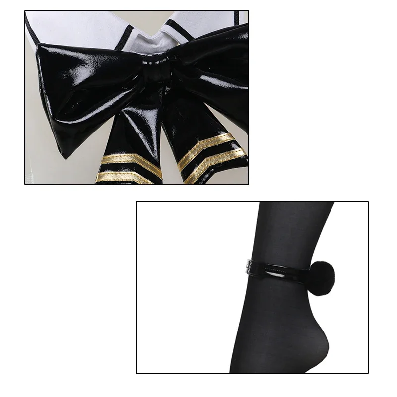 ROLECOS NIKKE Goddess of Victory Blanc Bunny Girl Costume Noir Bunny Suit Women Sexy Cosplay Suit White and Black Jumpsuits