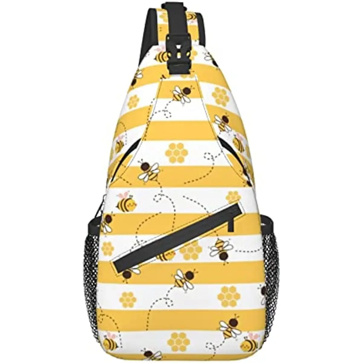 Bee Yellow Sling Backpack Leisure Oblique Cross Chest Bag for Men Women,Durable Adjustable Gym Bag Cycling Traveling Casual