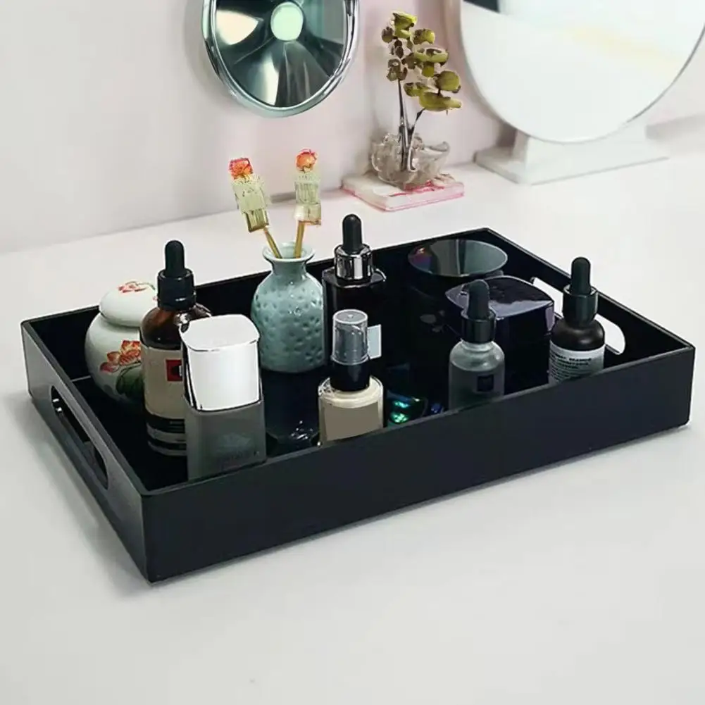 High-transparent Acrylic Tray Non-slip Multi-purpose Storage Solution Wide Application Versatile Tray Toiletry Organizer 아크릴 트레이