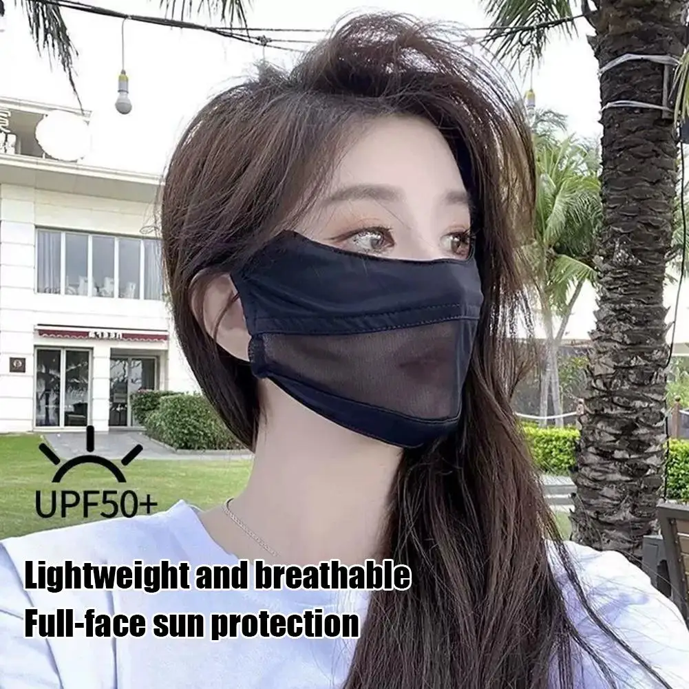 

UV Protection Face Mask Washable Summer Breathable Mesh Patchwork Face Cover Face Mask For Golf Sports Cycling Hiking For Women