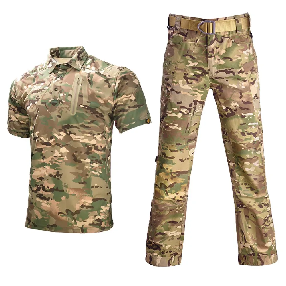 

Military Suits Tactical Man Hiking Pants Camo Multicam Cargo Men Work Army Outfit Combat Uniform Airsoft Shirt Wear-resistant