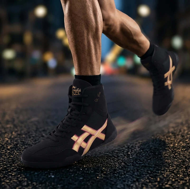 Hochwertige Professionelle Boxschuhe für Herren für Alle Jahreszeiten, Wrestling, Gymnastik, Indoor-Fitness und Umfassendes Training – Detail 13