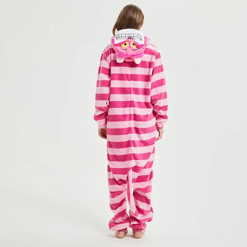 Cheshire Cat kigurumis unisex couple animal onesie funny pajama jumpsuit women adult cartoon anime pijama overalls festival suit