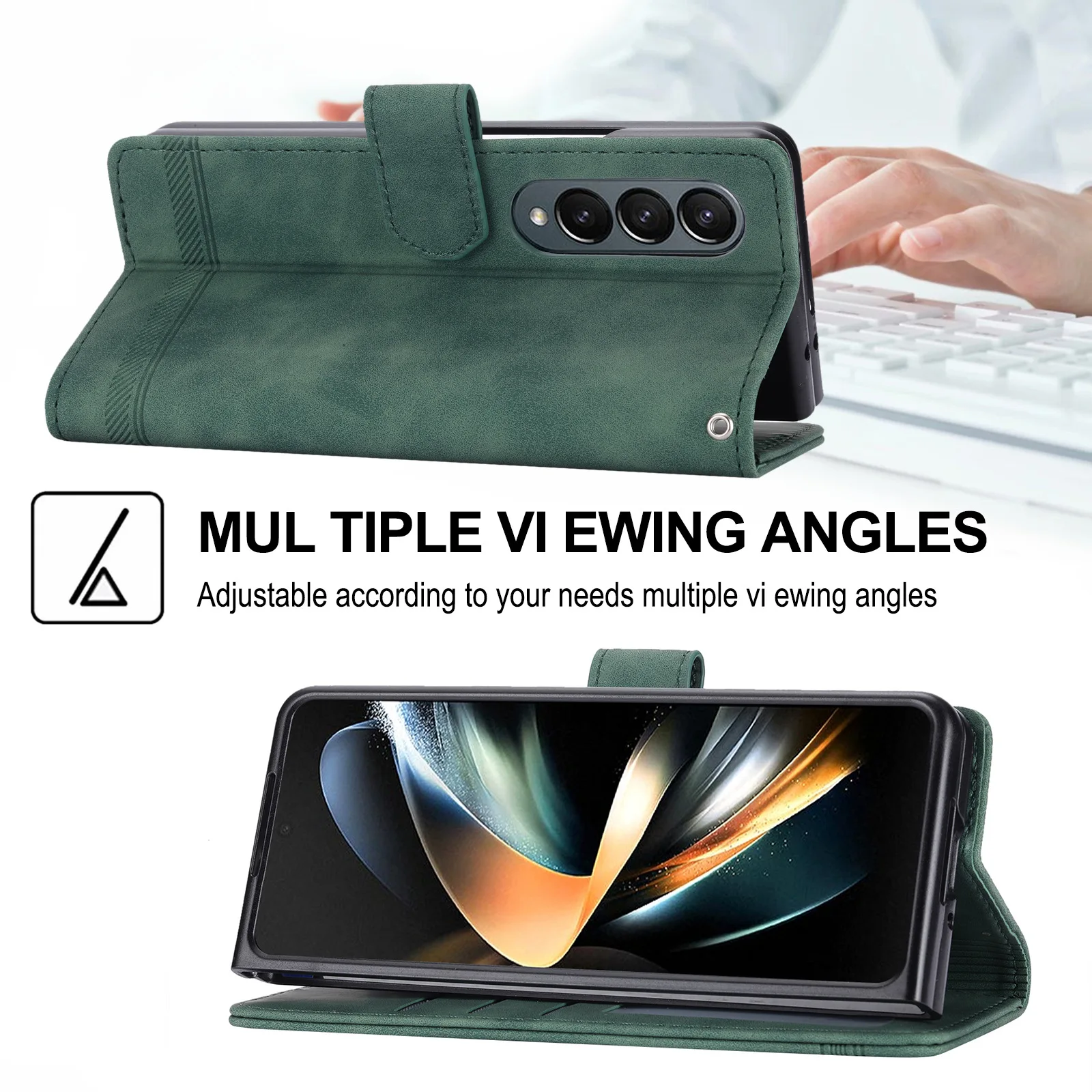 Leather Phone Case for Samsung Galaxy Z Fold 8 Ultra 7 6 5 4 3 Fold7 5G Hand Strap Wallet Cards Hinge Protection Holder Cover