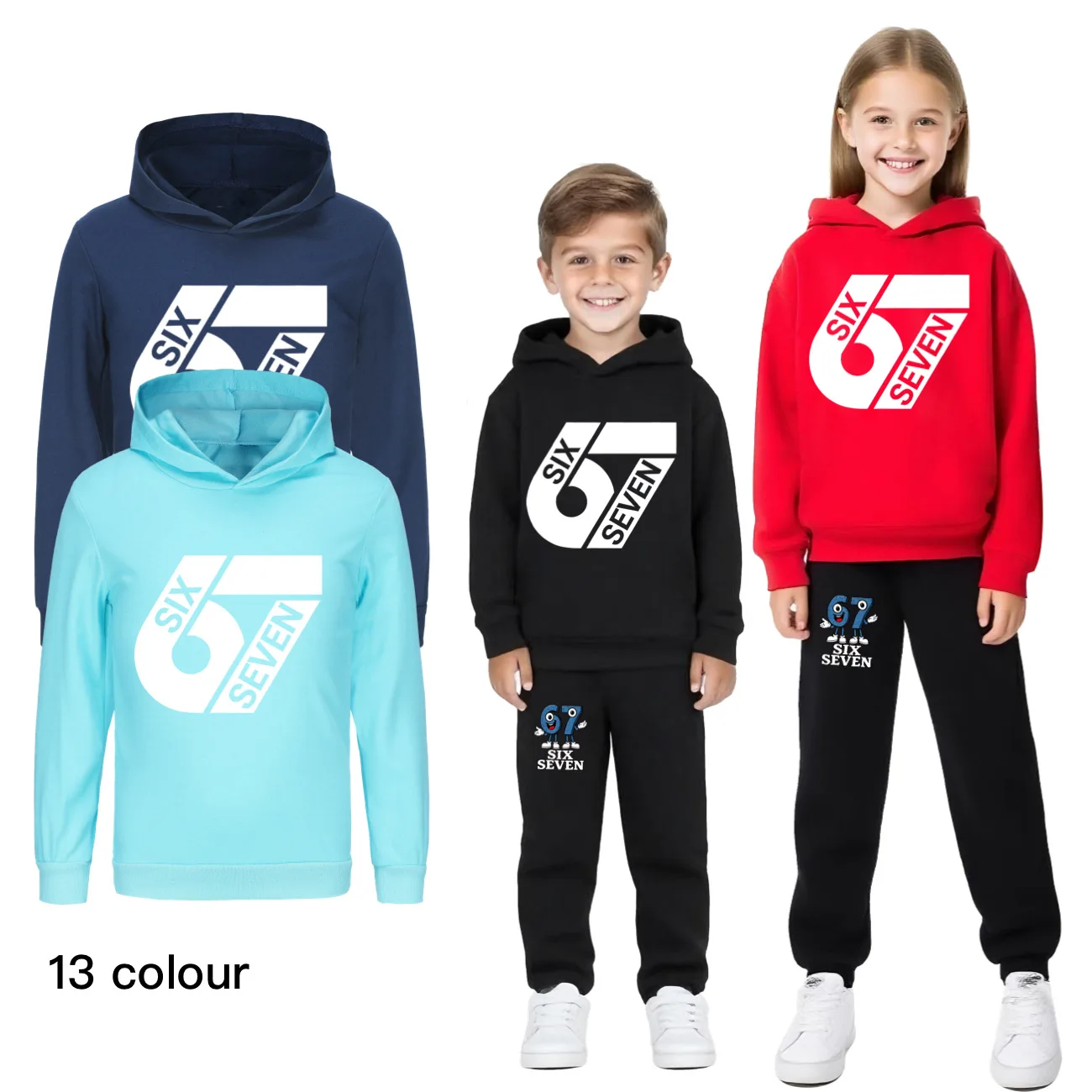 Pantsuit Steal a Brainrot Cosplay Costumes Kids 67 Number Boy's Sport Tracksuit Suit Kids Boys Hoodie Girls Clothing