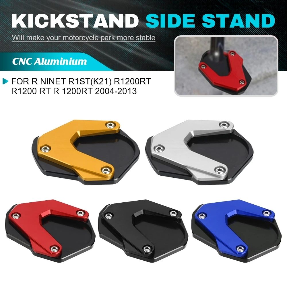 

Motorcycle CNC Kickstand Foot Side Stand Enlarger Plate Kickstand For BMW R1200R 2004-2014 R1200RT-P 2010-2012 R1200ST All Years