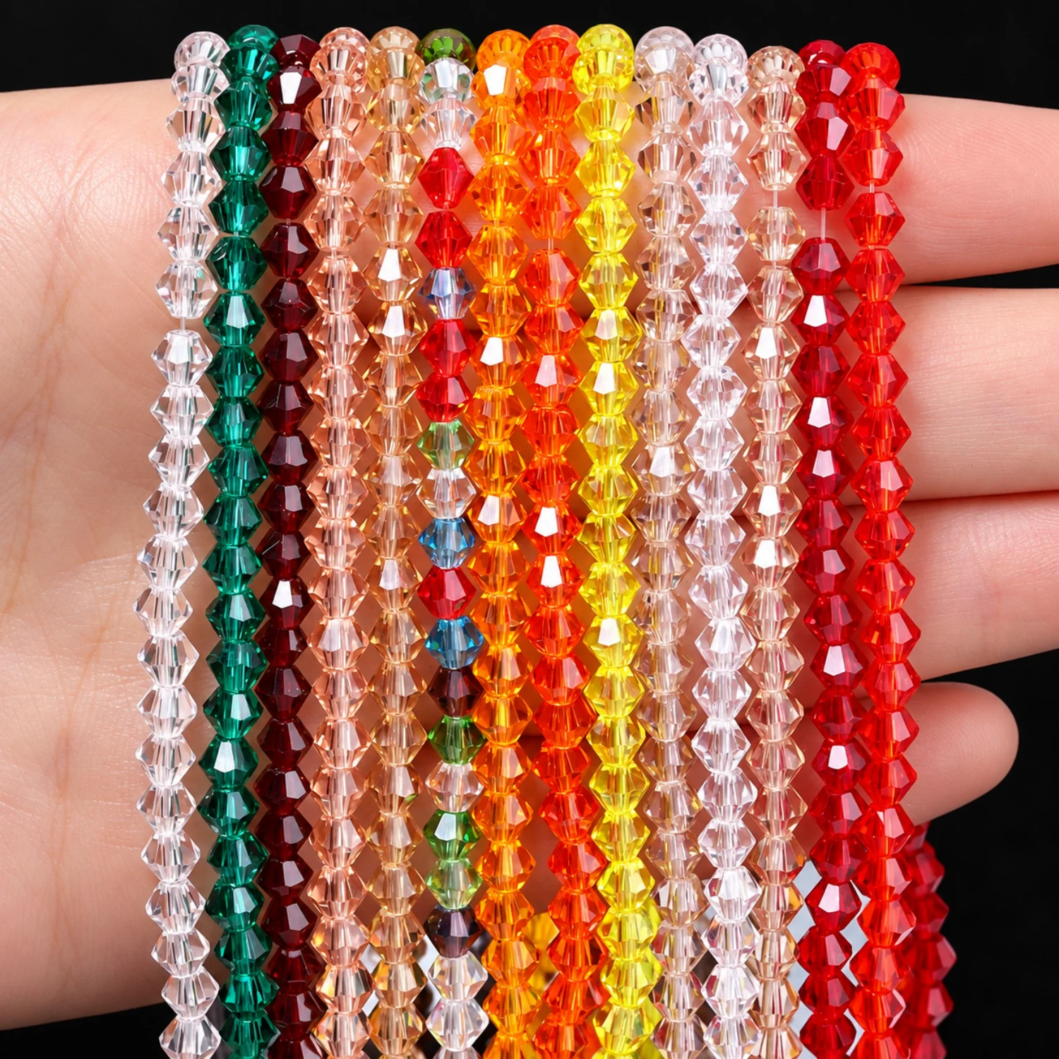 2 Strands Austrian Crystal Beads 4mm Faceted Bicone Glass Beads For Jewelry Making Bracelets Necklaces Earrings DIY Accessories
