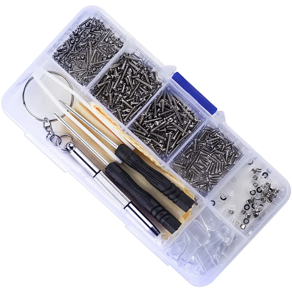 1 مجموعة 1 مجموعة طقم تصليح النظارات مع مسامير متنوعة أدوات مفك البراغي لإطارات النظارات تحديد استبدال أجزاء المحمولة #4