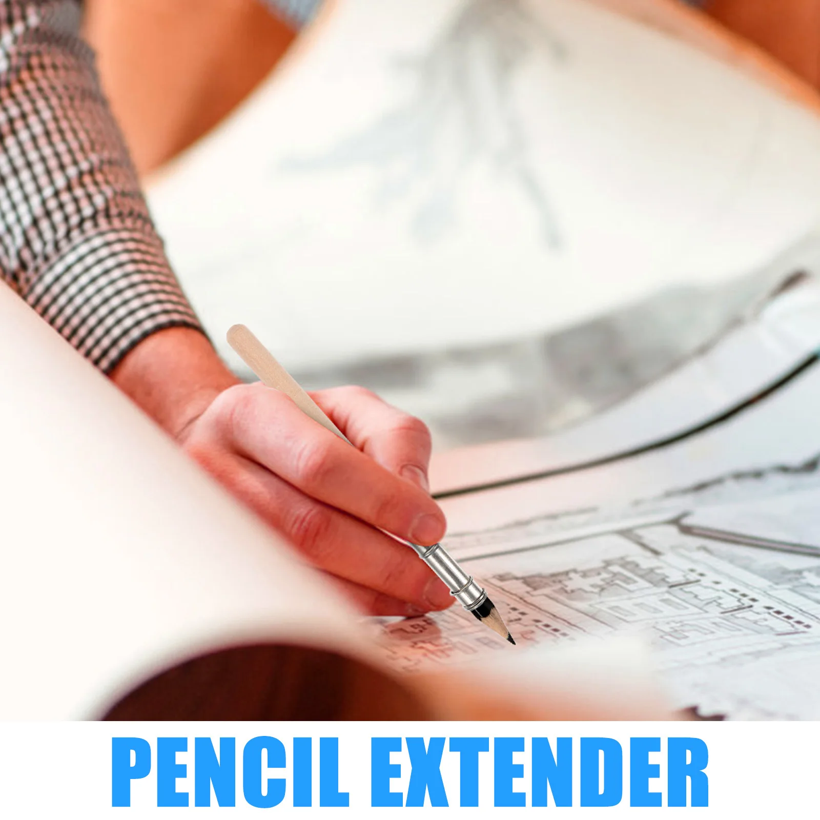 

10Pcs Sketch Pencil Extender Holder Wood Metal Crayon Extension Tool for Artists Drawing Writing Aid School Office Art Supplies